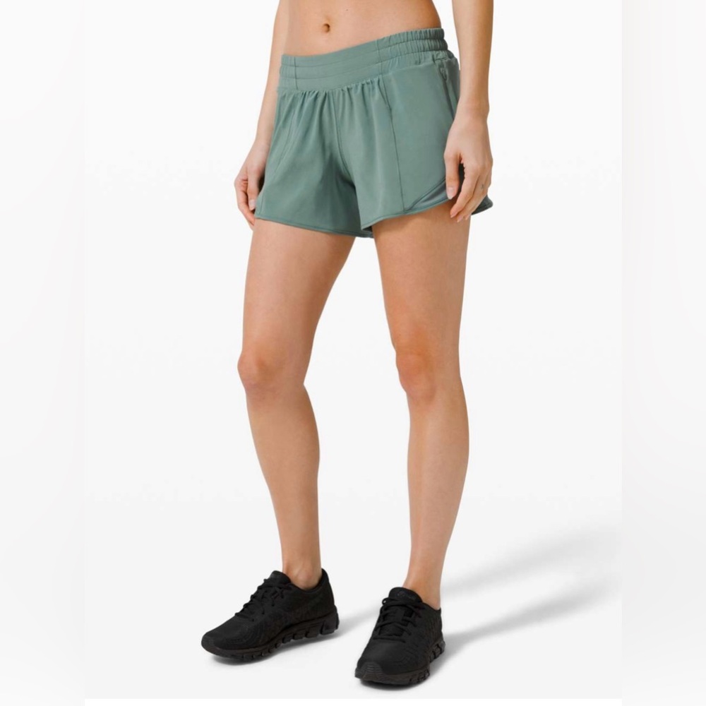 Lululemon Hotty Hot Short II  *Long 4”, size 4, EUC, Tidewater Teal